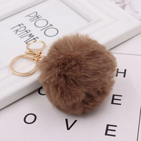 Vente en gros de pompons en fourrure colorés, style simple, moelleux et mignon, 8 cm, pour sacs, pendentif