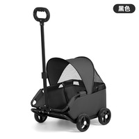 Poussette de voyage pliable de luxe à 4 roues pour chien et chat, tissu léger en maille Oxford, imperméable et réglable pour le camping