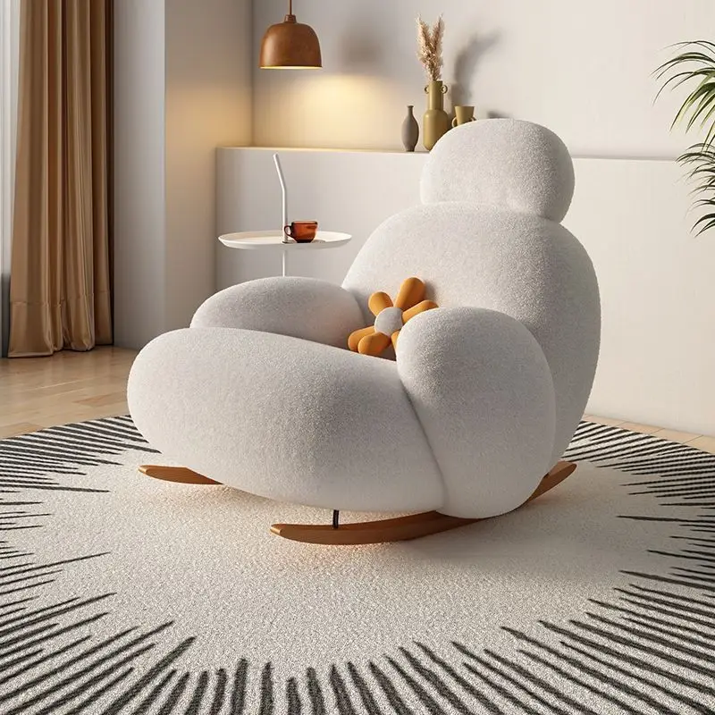 New Design Single Recliner Waterproof Sofa Chairs Velvet Fabric Nordic Modern Rocking Sofa Living Room Furniture Sofa Set