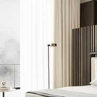 Rideaux occultants sur mesure de luxe modernes, isolants et insonorisants, en jacquard teint en fil haute précision, tissage texturé beige pour chambre à coucher