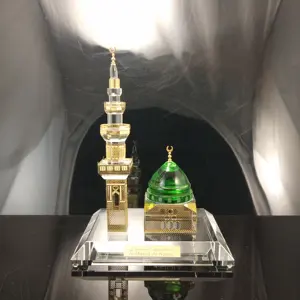 Báscula de cristal de madina, modelo de edificio de metal, modelo arquitectónico para recuerdo y decoración del hogar