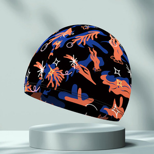 Nouveau <span class=keywords><strong>bonnet</strong></span> <span class=keywords><strong>de</strong></span> <span class=keywords><strong>bain</strong></span> en tissu polyester et élasthanne, pour adultes, hommes, femmes, étudiants et grands enfants, haute élasticité, confortable pour la tête - Product Image 6
