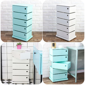 Meilleures ventes : Meuble de rangement de bureau à 5 <span class=keywords><strong>tiroirs</strong></span> rotatifs blanc et bleu - Product Image 4