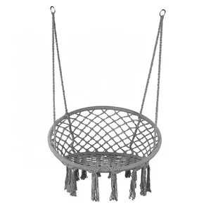 Silla hamaca de macramé moderna para exteriores, cojines de cuerda de algodón tejidos a mano, mecedora relajante para bebé para dormitorio, parque, red de pesca - Product Image 2