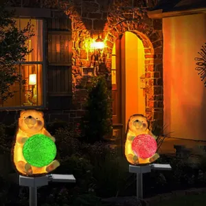 Садовые фонари на солнечной батарее, лампа на колышке ежика, многоцветная светодиодная лампа с изменением цвета, IP65, водонепроницаемое декоративное освещение Ежика