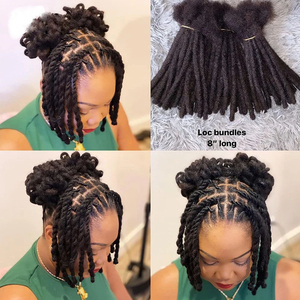 <span class=keywords><strong>Extension</strong></span> de Locs Cheveux Humains de 0,4 cm de Largeur 8 Pouces 10 Mèches/Paquet Entièrement Faite à la Main Dreadlock 100% Cheveux Humains pour Homme et Femme - Product Image 2