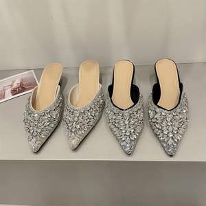 <span class=keywords><strong>Tacchi</strong></span> a Spillo <span class=keywords><strong>Eleganti</strong></span> con Strass <span class=keywords><strong>Argento</strong></span> per Donna, Sexy Mules con Tacco Basso per Signore - Product Image 2