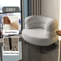 Fauteuil d'appoint BOBO en fausse fourrure d'agneau, fauteuil simple moderne, chaise de maquillage pour chambre et balcon