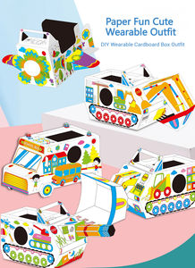 Costume de voiture de police portable pour enfants, jouet de jeu de rôle en carton à faire soi-même - Product Image 6