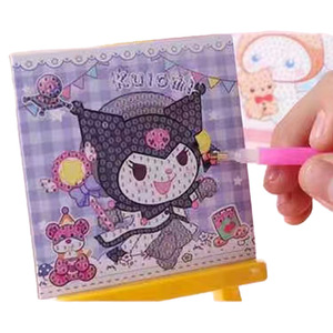 Sanrio Diamond <b>Painting</b> Kit With Stand <b>For</b> Kids My Melody Kuromi Cinnamoroll 18Pcs Rectangle <b>Frame</b> DIY Craft - Product Image 4