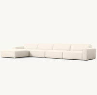 Canapé modulaire de salon en tissu microfibre blanc, design moderne et simple, de haute qualité, respectueux de l'environnement, pour hôtel