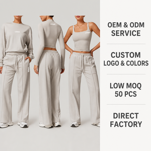 Women 2pcs Yoga Set <b>Long</b> Sleeve Top Tank Jogger Sweatpants Sweatshirt Sports Bra Gym Workout Fitness Clothing - Product Image 2