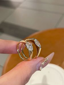 Xinfly 18K Gold Marquise Shaped 1.0ct Lab Diamond <b>Ring</b> Luxury Wholesale <b>for</b> Women and <b>Men</b> - Product Image 3