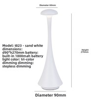 Lampes de table modernes en forme de champignon avec commande tactile USB alimentée par batterie pour la table de chevet, le salon, la chambre à coucher, lampe de table décorative