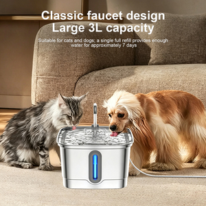 Food Grade Stainless Steel Pet Water Feeder Anti Overflow Design Indoor Household <b>Drinking</b> Fountain - Product Image 5