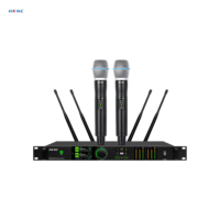 Système de microphone sans fil UHF True Diversity 400 canaux portée 150m avec égaliseur, réverbération et anti-retour pour karaoké, église, scène