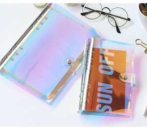 6 vòng Laser cầu vồng vòng vòng binders Snap Nút đóng cửa PVC máy tính xách tay bìa - Product Image 2