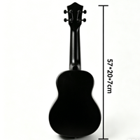 Black Soprano Ukulele 4 String Mini Acoustic Guitar,Lightweight Uke for Beginners, Kids, Adults,Travel,Music Lessons&Gift Giving