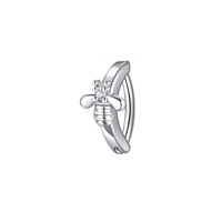 Bijoux de piercing corporel en acier chirurgical Gaby, vente en gros, anneau de nombril avec cœur flottant, piercing de nombril