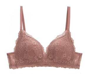 New French Sexy Lace Lingerie Women's Triangle Cup Wireless Thin Cup <b>Bra</b> - Product Image 6