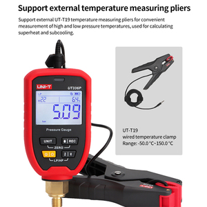 Kit de manomètres sans fil UNI-T UT336P -1 à 60 bars avec application Bluetooth et pince thermométrique UT-T19 pour CVC L45 - Product Image 1
