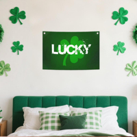 Drapeau en toile personnalisable vierge 1,6 x 2,5 pieds sur le thème de la Fête de Saint Patrick, impression par transfert thermique