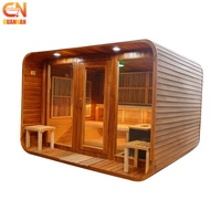 Cabine de sauna autoportante en bois haut de gamme avec façade vitrée pour usage résidentiel, hôtels, spas et projets d'aménagement
