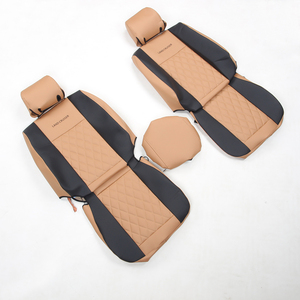 Fundas de Asiento de Coche Duraderas de Venta Caliente Personalizadas de Fábrica GANE, Color <span class=keywords><strong>Interior</strong></span> Negro + Marrón Claro, Aspecto Elegante, Aptas para Modelos Toyota - Product Image 4