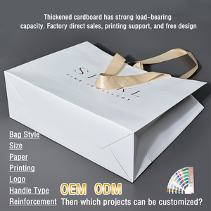 Sacchetti di carta regalo portatili di lusso personalizzati con Logo per gioielli da sposa cosmetici regali di <span class=keywords><strong>compleanno</strong></span> borse per la spesa di marca di fascia alta - Product Image 5