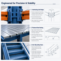 Plateforme en acier Q235B haute résistance, assemblage par boulons, sur mesure OEM/ODM, pour entrepôt logistique d'usine