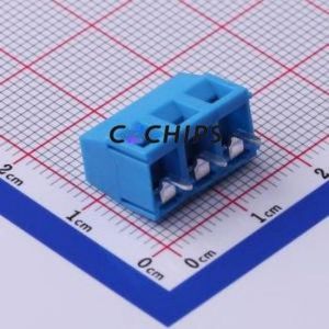 DB127V-5.0-3P-BU-S Screw Terminal Block Through hole Component (THT),P=5mm Connector 1x3P 5mm Blue Through Hole - Product Image 2