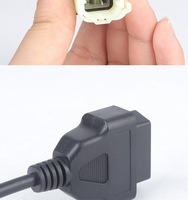 Venta al por mayor OBD2 adaptador de 16 pines a 4 pines para Honda motocicleta Motor bicicleta diagnóstico OBD 16 pines a 4 pines Cable