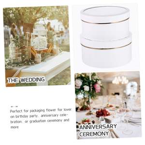 Custom Handmade White Round Cardboard Paper <strong>Box</strong> With Lid and Window <strong>for</strong> Durable Item Packaging and Displaying - Product Image 5