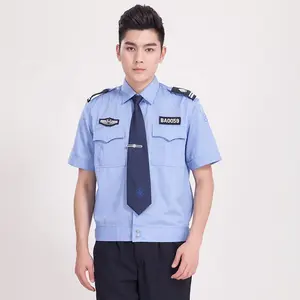 Vêtements de travail uniformes de garde personnalisés d'été de bonne qualité avec logo chemise de garde de sécurité à manches courtes