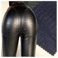 Veste et pantalon en cuir PU souple à motif crocodile vintage, tissu extensible quadridirectionnel, cuir gaufré, lavable sans eau, 0,6 mm