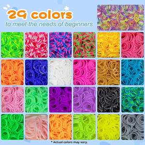 Kit de plus de 2900 élastiques à tisser avec 29 couleurs, kit de fabrication de bracelets d'amitié DIY, kits d'élastiques à tisser pour filles et garçons - Product Image 4