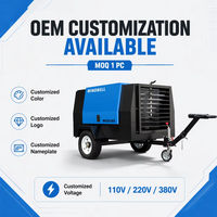 Compresseur d'air diesel portable 7 bars 185 CFM pour l'industrie minière
