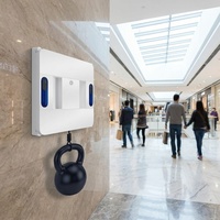 Nettoyeur de vitres robotisé intelligent avec pulvérisation d'eau automatique et détection des bords | UPS anti-chute, commande vocale par application pour la maison et le bureau