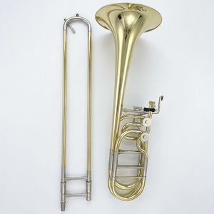 <span class=keywords><strong>Trombone</strong></span> basse professionnel en laiton jaune de qualité supérieure, deux valves, instrument en laiton - Product Image 1