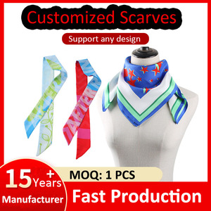 Sciarpa in seta stampata con Logo con stampa quadrata floreale in seta 100% da <span class=keywords><strong>donna</strong></span> - Product Image 2