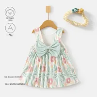 Vestido de Verano Personalizado para Bebé Niña, sin Mangas, con Estampado Animal, Estilo Princesa, en Algodón Oxigenado
