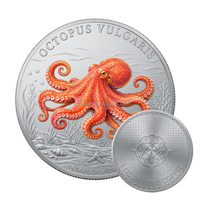 1 Ons 999 Tembaga Murni Koin Bundar Cetak Warna Makhluk Laut Koin Koleksi Satwa Laut Laut Koin Peringatan 1oz - Product Image 1