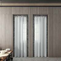Rideaux en mousseline de soie blanche transparente de 84 pouces de long avec œillets en polyester pour salon, modernes, personnalisables, doux et soyeux, pour décoration de fond