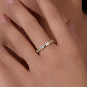 OAHLAN Fine Jewelry Rectangular Cut Cubic Zircon Band <strong>Stacked</strong> S925 Sterling <strong>Silver</strong> <strong>Rings</strong> for Women Wedding Engagement Gift - Product Image 5