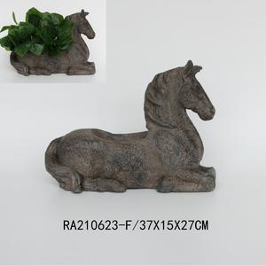 مغنسية حرفية مزارعي خيول أصيص عصاري للحيوانات رأس حصان أصيص زهور ريفي أواني حديقة لتزخارف خارجية مقاومة للماء - Product Image 6