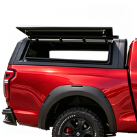 Auvent de camionnette en alliage d'aluminium à coque rigide avec fenêtres à ailes de mouette verrouillables sans perçage universel pour pick-up 4x4