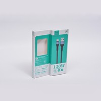 Boîte de présentation fenêtrée style avion pour chargeur de téléphone, gaufrage UV, logo personnalisable, étui portable pour câble de données et écouteurs
