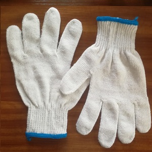 قفازات عمل يدوية محبوكة من القطن الأبيض والبوليستر من المصنع مباشرة - Product Image 3