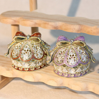 Idée cadeau Boîte à bijoux créative avec couronne en émail Boîte cadeau en papier pour couronne