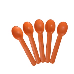 Cuillères à glace jetables personnalisées avec logo, biodégradables en amidon de maïs CPLA, petites cuillères à dessert écologiques à long manche pour yaourt - Product Image 4
